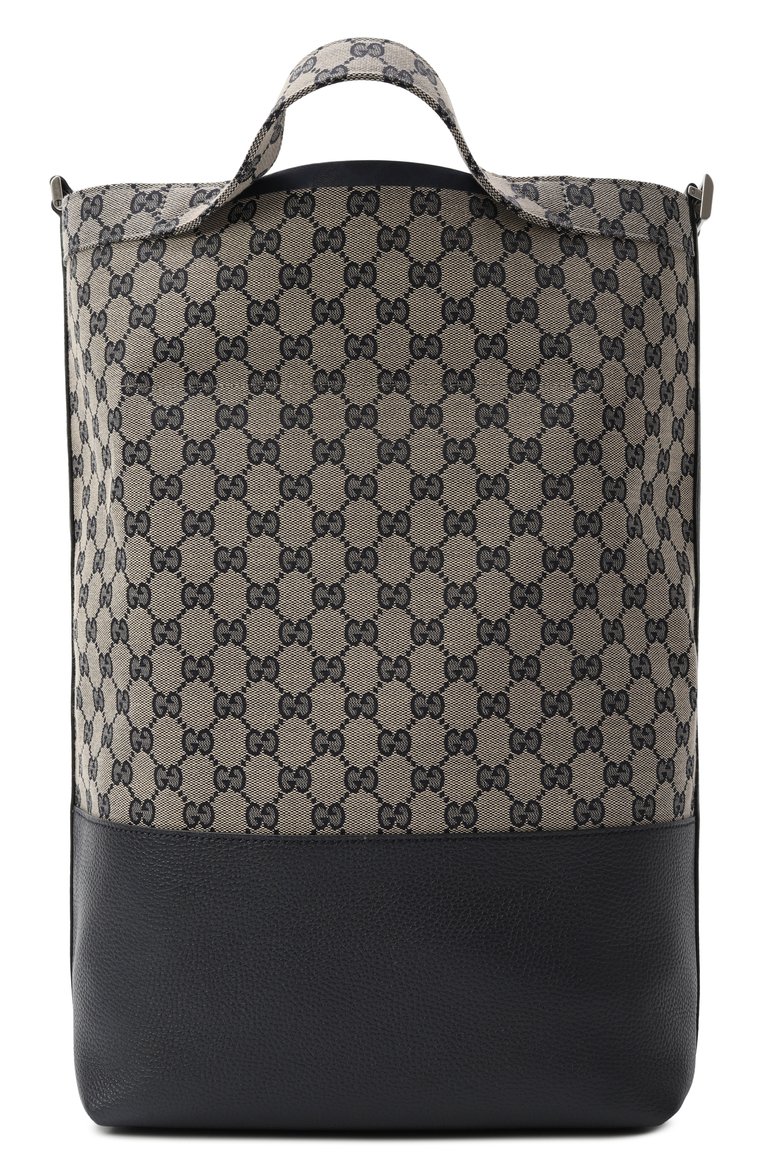 Мужская сумка-тоут gg large GUCCI темно-бежевого цвета, арт. 795816/FADM3 | Фото 6 (Ремень/цепочка: На ремешке; Размер: large; Материал: Натуральная кожа, Текстиль; Автоматизация состава: Проставлено; Автоматизация ТО: Проставлено)