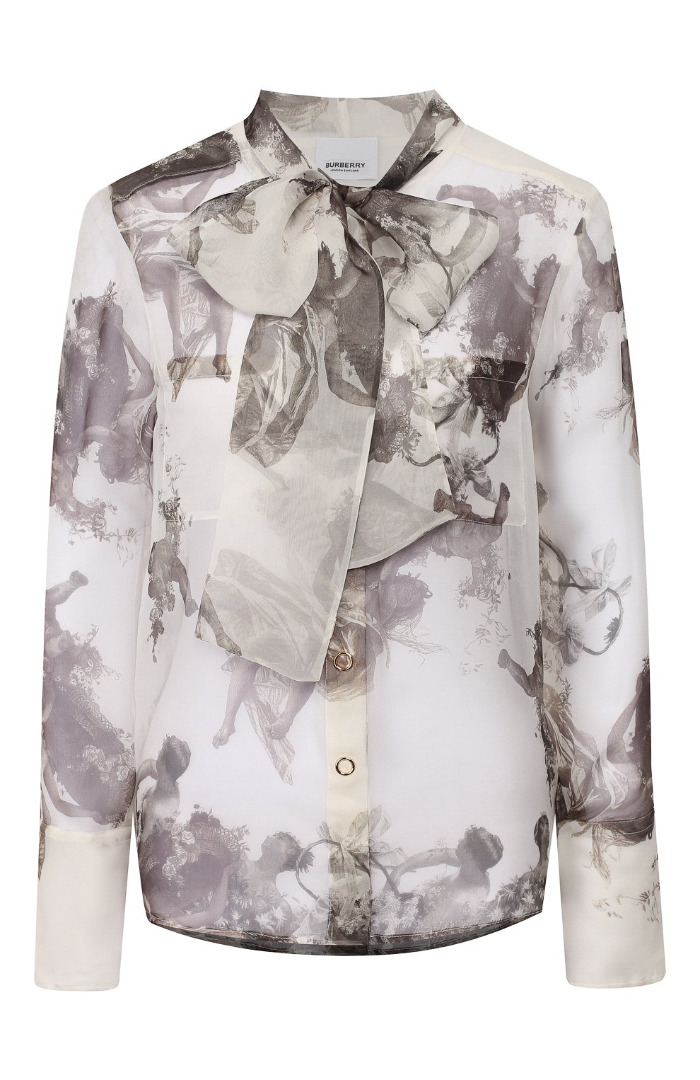 Шелковая блузка BURBERRY белого цвета по цене 132000 руб., арт. 8025227, фото 1 Шелковая блузка BURBERRY, арт. 8025227, фото 1