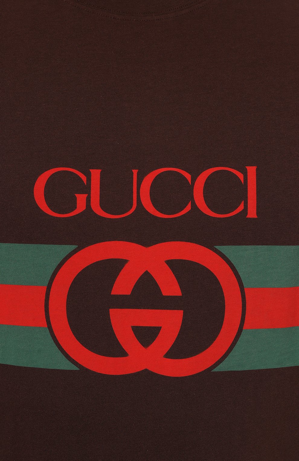 Хлопковая футболка GUCCI темно-коричневого цвета по цене 61550 руб., арт. 548334/XJET1, фото 5 Хлопковая футболка GUCCI, арт. 548334/XJET1, фото 5
