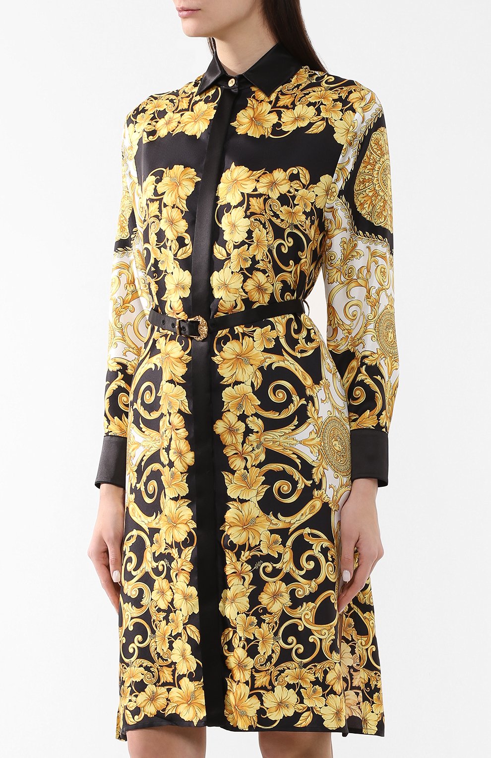 Шелковое платье VERSACE разноцветного цвета по цене 299500 руб., арт. A81919/A228617, фото 3 Шелковое платье VERSACE, арт. A81919/A228617, фото 3