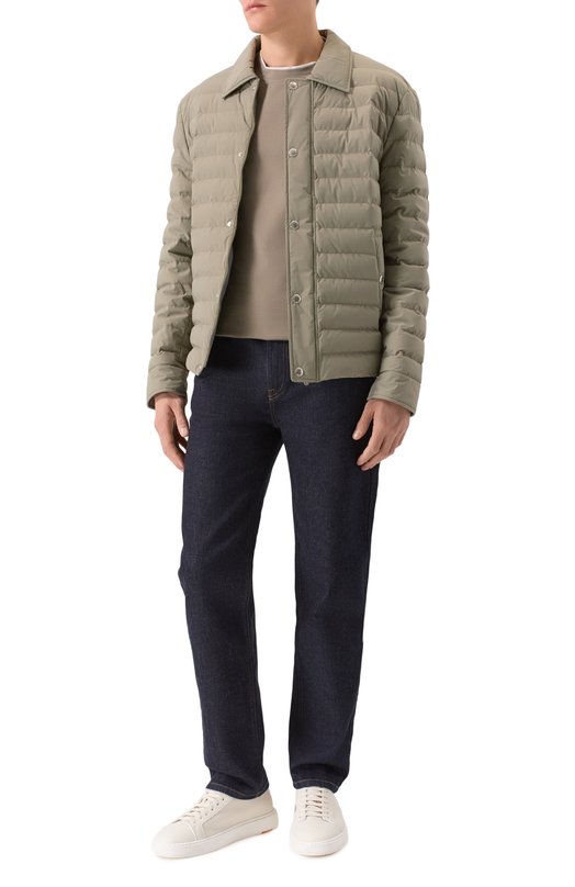 Хлопковая футболка Brunello Cucinelli M0B137427 Хаки  M0B137427 Фото 2