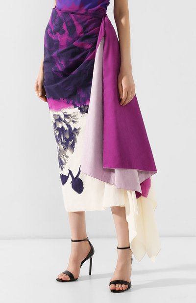 Юбка из смеси хлопка и льна DRIES VAN NOTEN фиолетового цвета по цене 114500 руб., арт. 191-10840-7359, фото 3 Юбка из смеси хлопка и льна DRIES VAN NOTEN, арт. 191-10840-7359, фото 3