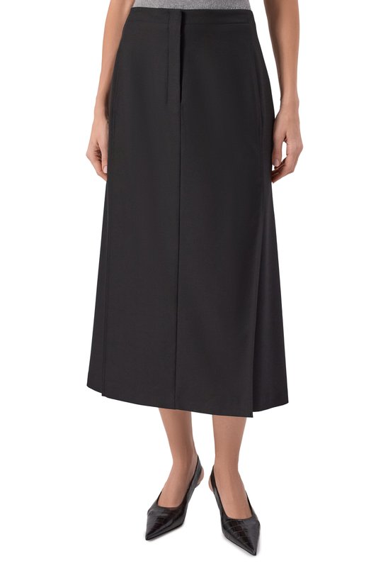 Юбка из шерсти и вискозы Theory P0801304 Чёрный  P0801304 Фото 3