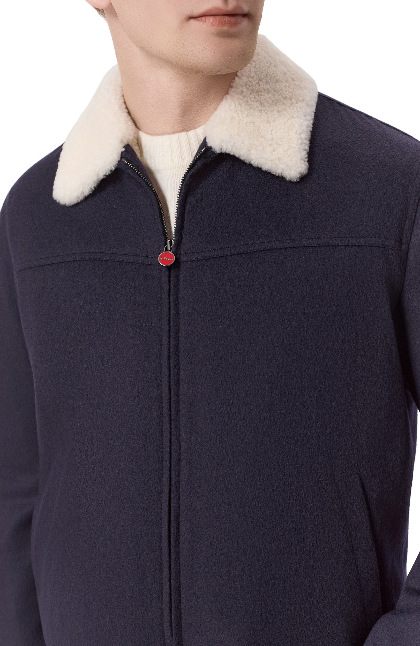 Кашемировый бомбер с воротником из овчины KITON, арт. UW0910MV03T83, фото 5
