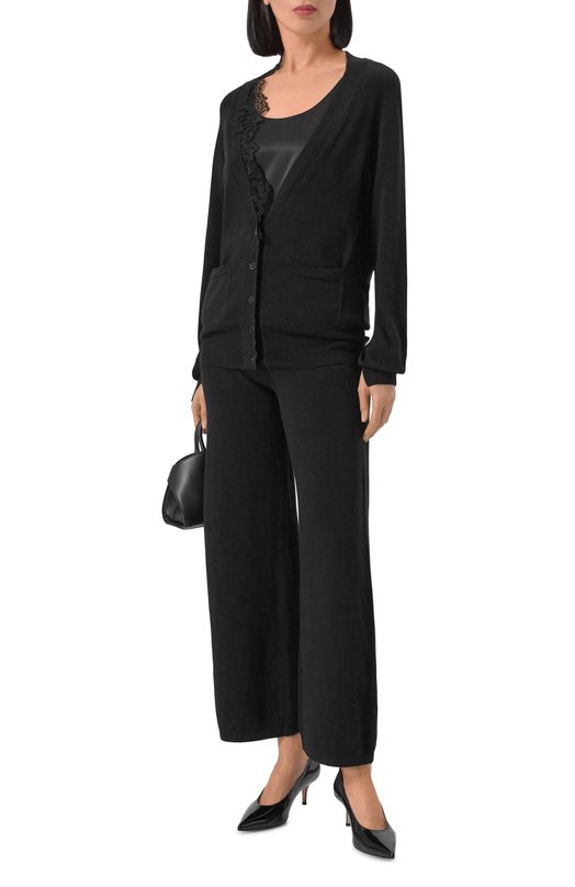 Кардиган из лиоцелла и шерсти Ermanno Scervino D474N503APXRH Чёрный  D474N503APXRH Фото 2