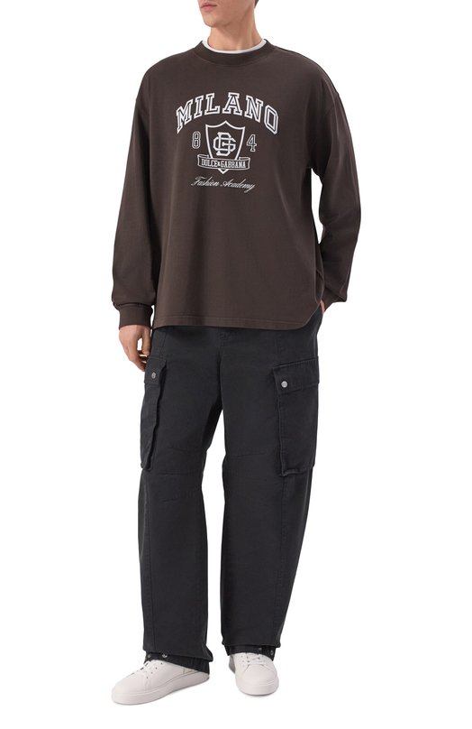 Хлопковый свитшот Dolce & Gabbana G8SY0T/G7PLR Коричневый  G8SY0T/G7PLR Фото 2