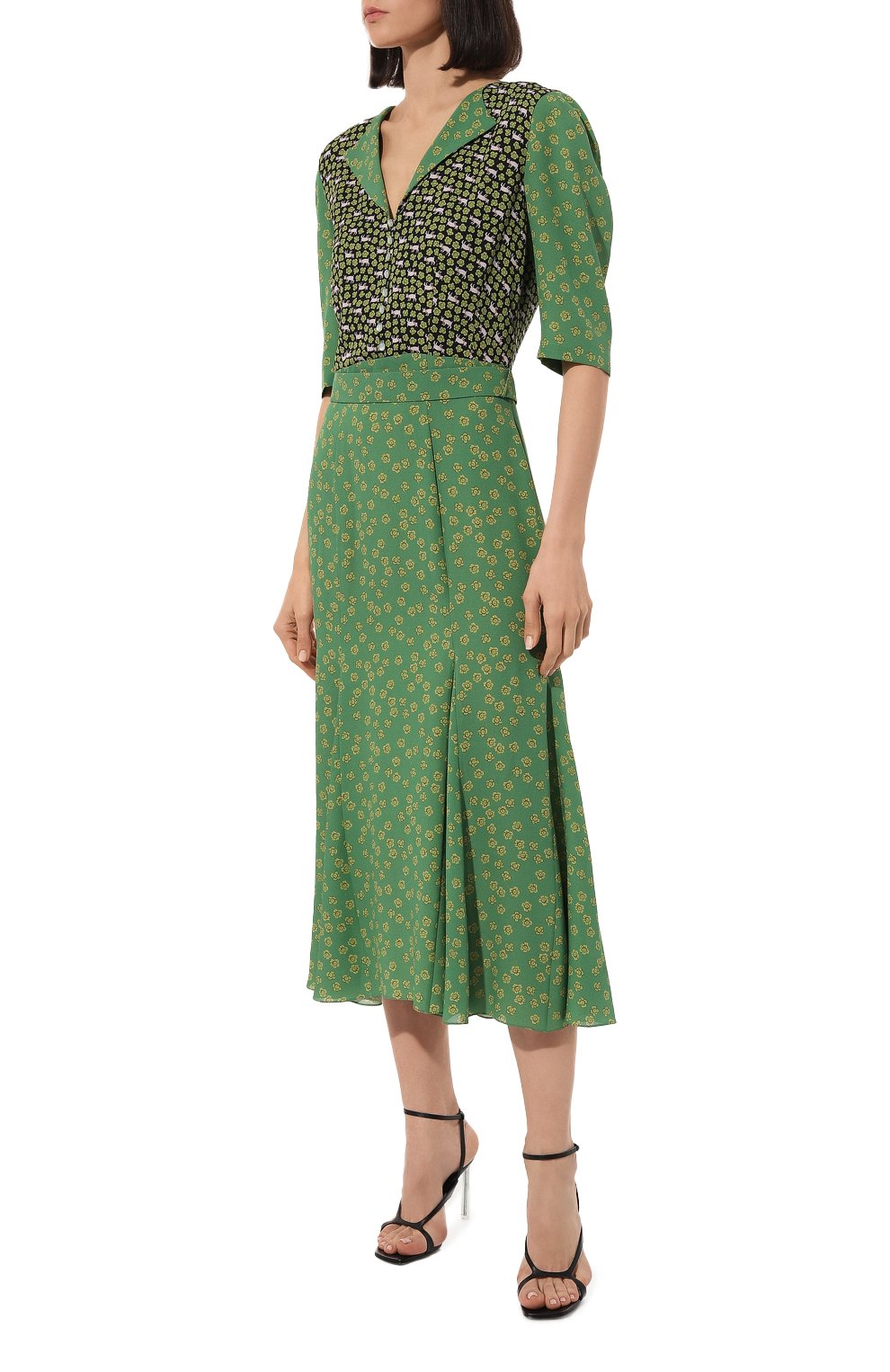 Шелковое платье ULYANA SERGEENKO зеленого цвета по цене 198000 руб., арт. ABM010SS22Ornella (4055т21), фото 3 Шелковое платье ULYANA SERGEENKO, арт. ABM010SS22Ornella (4055т21), фото 3