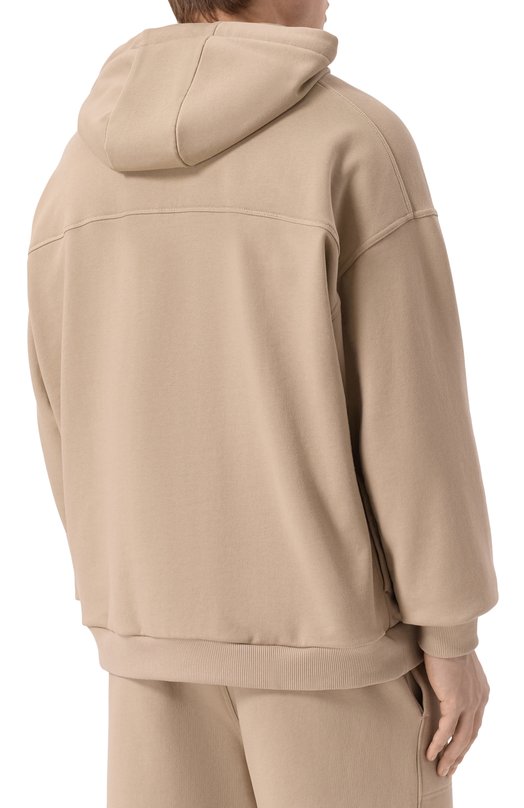 Хлопковое худи Zegna N6MH0/194 Бежевый  N6MH0/194 Фото 4
