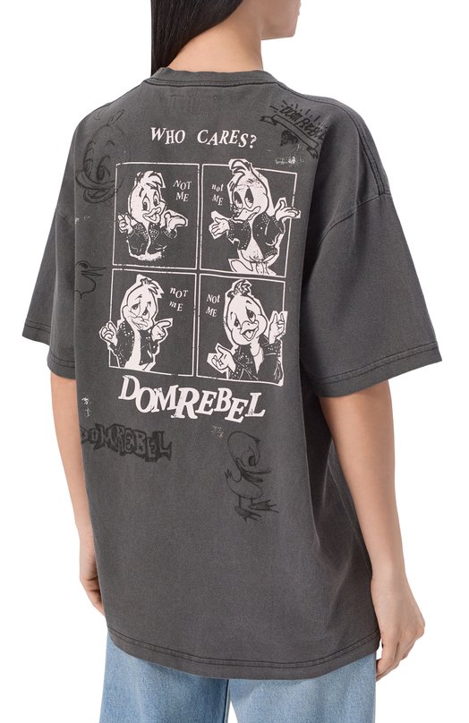 Хлопковая футболка DOMREBEL WH0 CARES/T-SHIRT Серый  WH0 CARES/T-SHIRT Фото 4