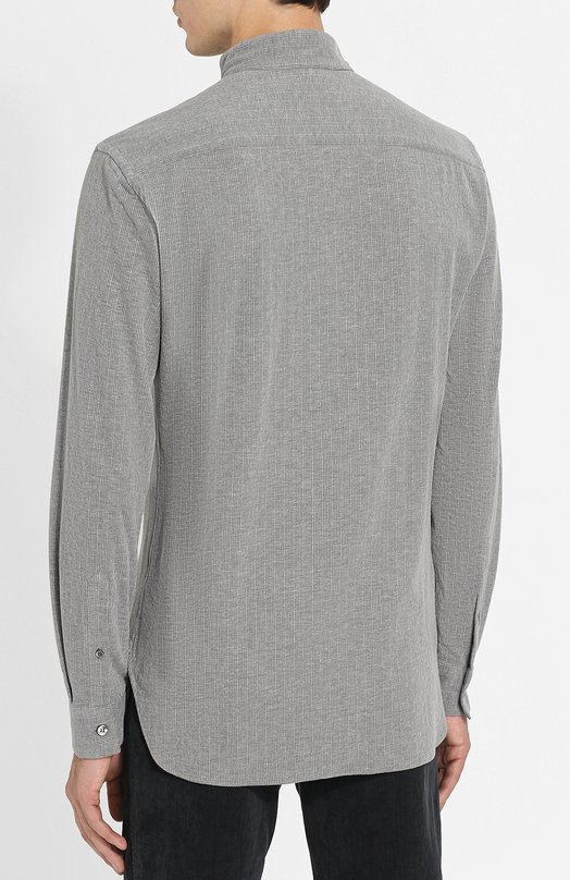Рубашка из вискозы с воротником мандарин Giorgio Armani 8WGCCZ0D/JZ039 Серый  8WGCCZ0D/JZ039 Фото 4