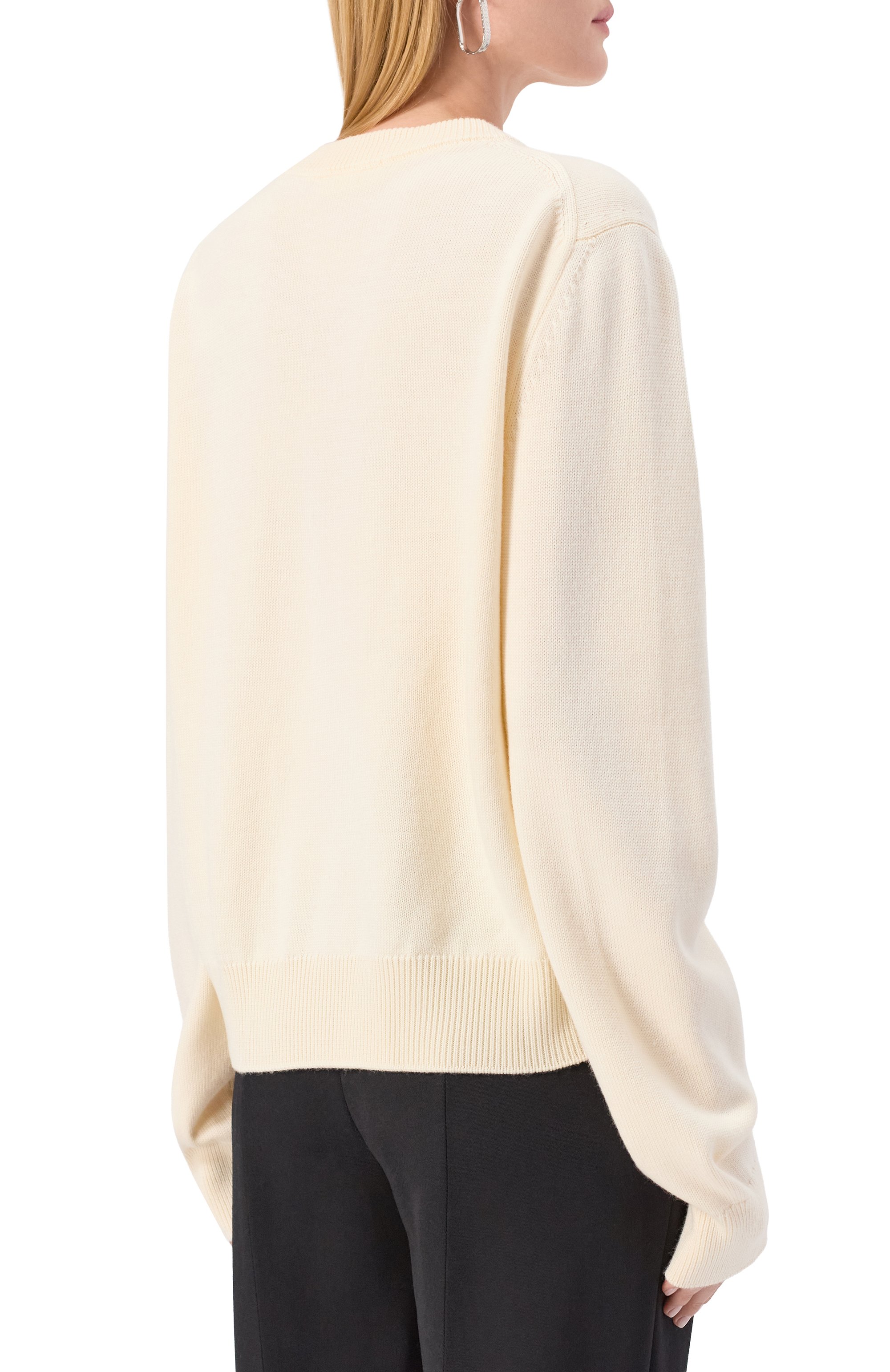 Шерстяной пуловер JIL SANDER кремового цвета по цене 198500 руб., арт. J02GP0220/J14802, фото 4 Шерстяной пуловер JIL SANDER, арт. J02GP0220/J14802, фото 4