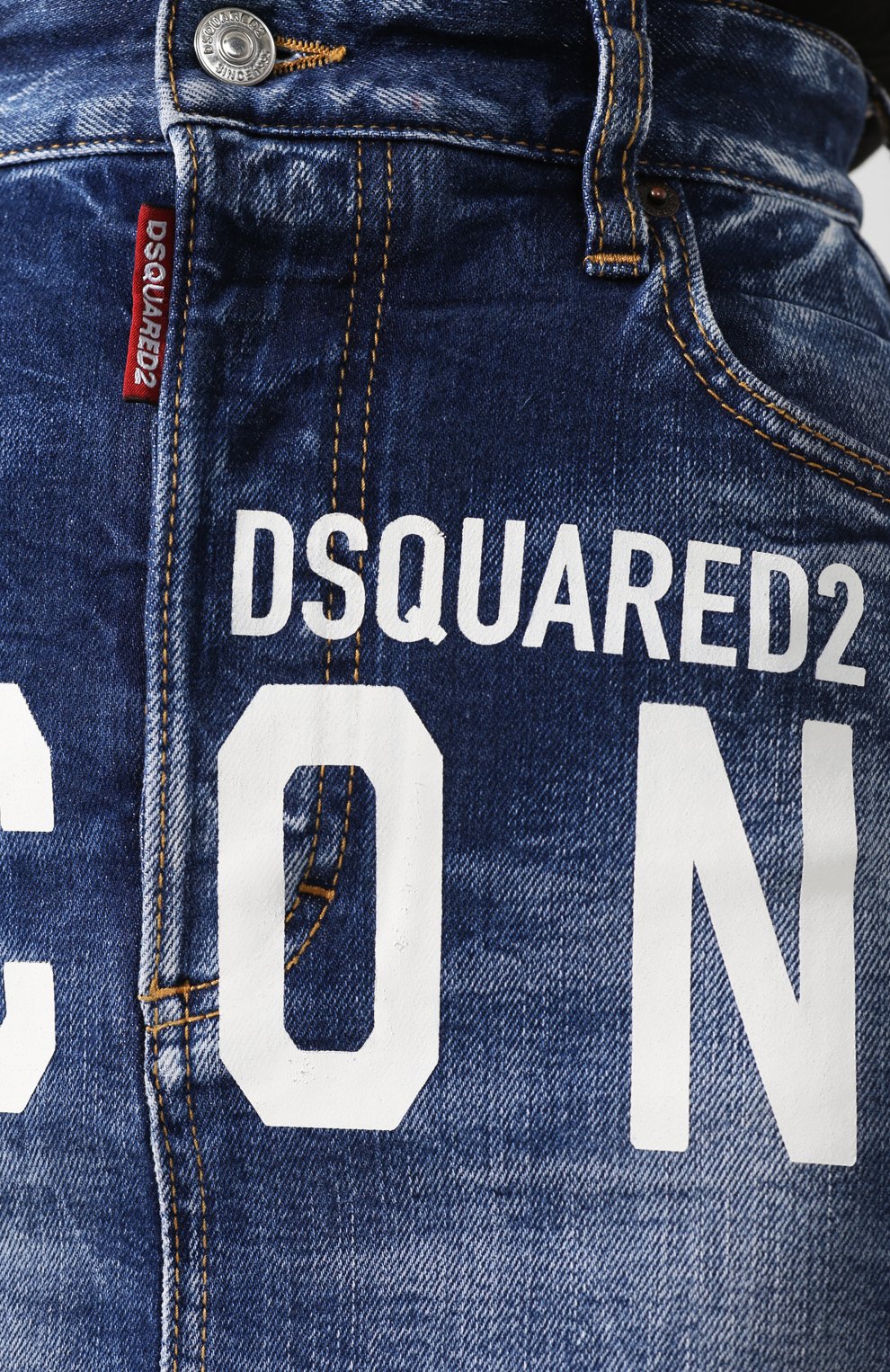 Джинсовая юбка DSQUARED2 синего цвета по цене 48100 руб., арт. S80MA0003/S30663, фото 5 Джинсовая юбка DSQUARED2, арт. S80MA0003/S30663, фото 5