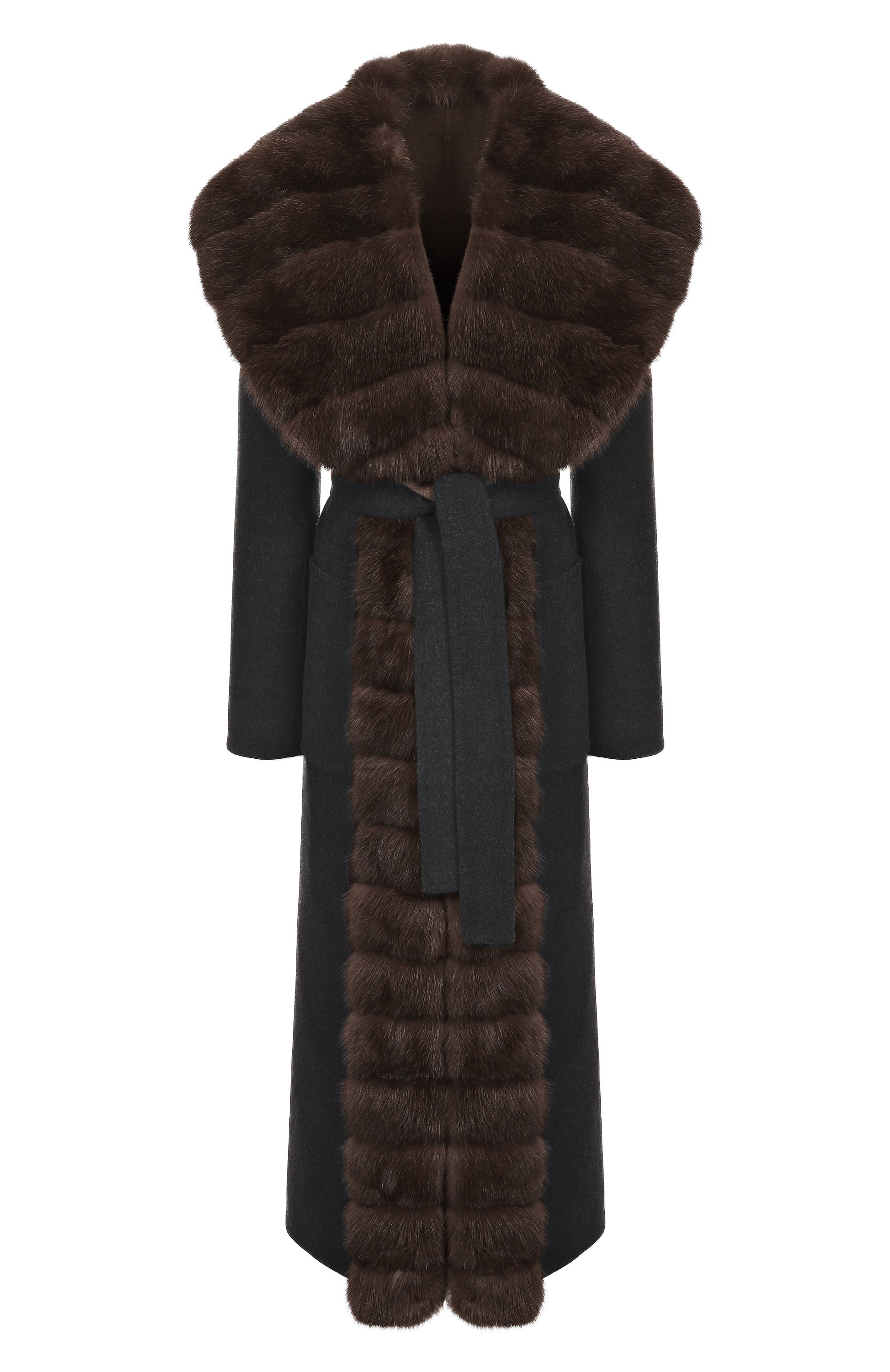 Шерстяное па льто с отделкой из соболя MVST, арт. FTBPL-X1395-1SB/LP1134, фото 1