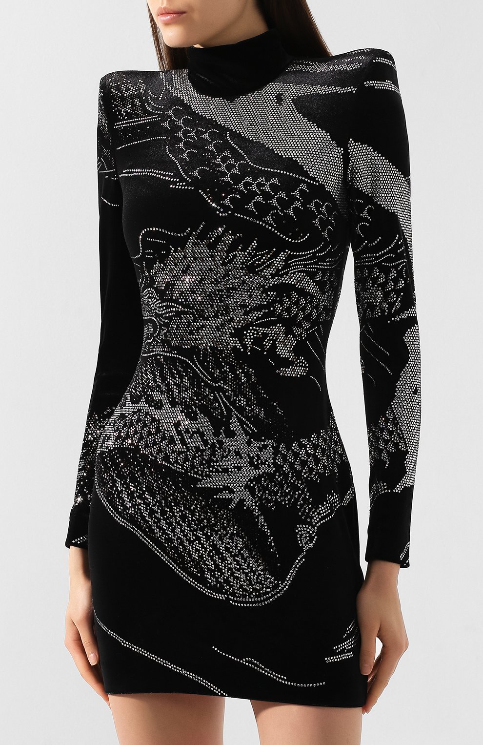 Платье BALMAIN черно-белого цвета по цене 238500 руб., арт. SF16665/X243, фото 3 Платье BALMAIN, арт. SF16665/X243, фото 3