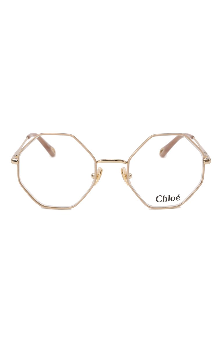 Женские оправа CHLOÉ золотого цвета, арт. CH0022 009 | Фото 3 (Тип оч�ков: Оправа; Нос: Не проставлено; Региональные ограничения белый список (Axapta Mercury): Не проставлено; Материал: Металл; Оптика Гендер: оптика-женское; Очки форма: Круглые)