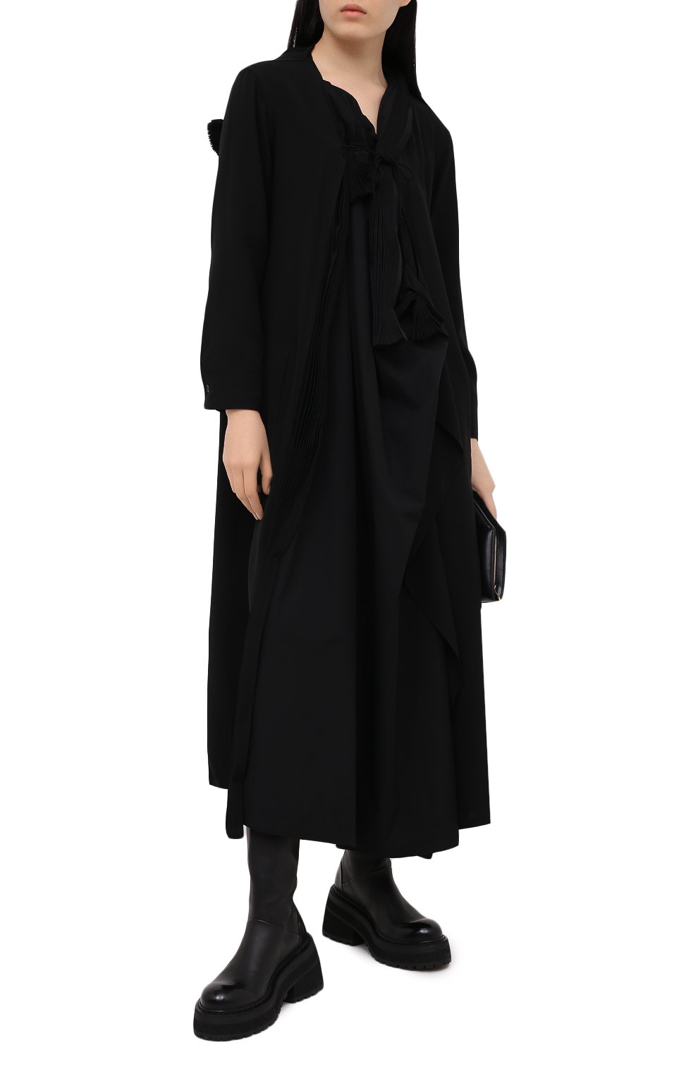 Шелковое пальто YOHJI YAMAMOTO, арт. FR-D04-800, фото 2