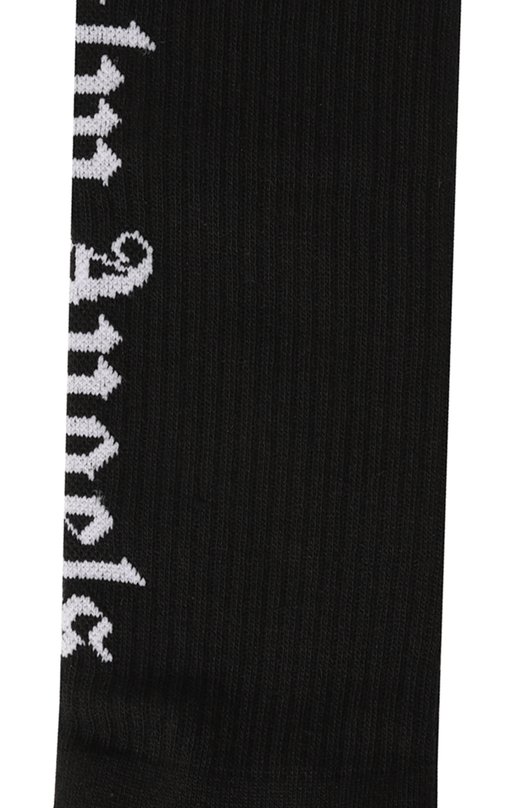 Хлопковые носки Palm Angels PMRA009F24FAB001 Чёрный  PMRA009F24FAB001 Фото 2