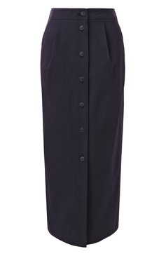Женская хлопковая юбка EMPORIO ARMANI темно-синего цвета, арт. EW000764/AF12440 | Фото 1 (Длина Ж (юбки, платья, шорты): Макси; Материал сплава: Проставлено; Драгоценные камни: Проставлено; Женское Кросс-КТ: Юбка-карандаш; Стили: Классический; Материал внешний: Хлопок)