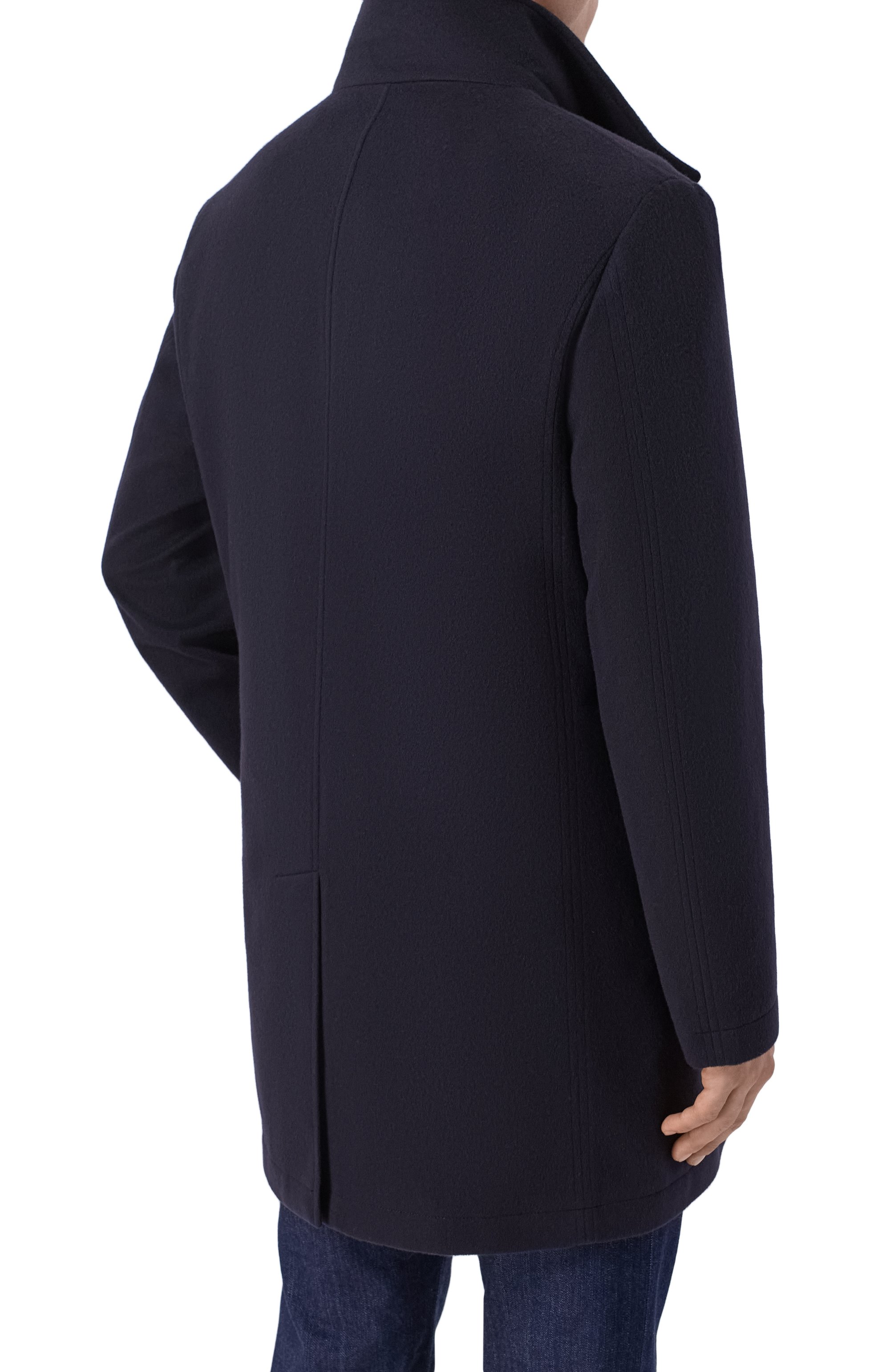 Пальто из кашемира и шерсти KITON синего цвета по цене 1235000 руб., арт. UW2516CV0462L, фото 4 Пальто из кашемира и шерсти KITON, арт. UW2516CV0462L, фото 4