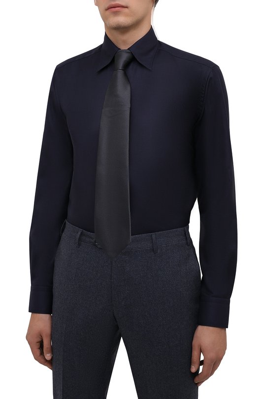 Сорочка из кашемира и шелка Zilli MFW-87060-3/ZS128 Синий  MFW-87060-3/ZS128 Фото 4
