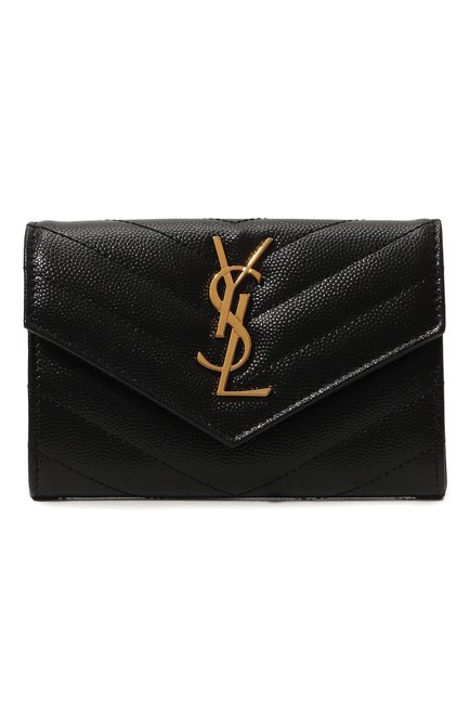 Женские кожаный кошелек monogram SAINT LAURENT черного цвета, арт. 414404/B0W01 | Фото 1 (Статус проверки: Проверена категория; Региональные ограничения белый список (Axapta Mercury): RU; Материал: Натуральная кожа)