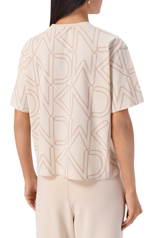 Хлопковая футболка Weekend Max Mara ACLINE Кремовый  ACLINE Фото 4