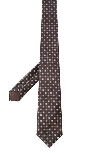 Шелковый галстук CANALI темно-коричневого цвета по цене 21450 руб., арт. 18/HJ04716, фото 3 Шелковый галстук CANALI, арт. 18/HJ04716, фото 3