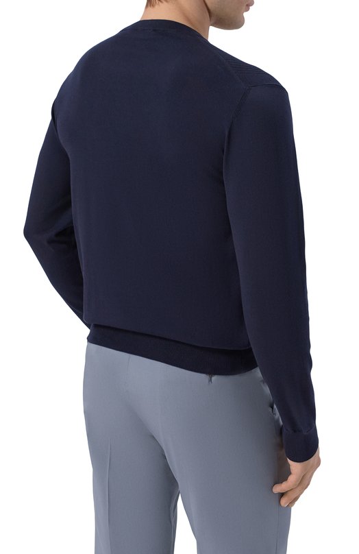 Хлопковый джемпер Corneliani 27M58A/2725109 Синий  27M58A/2725109 Фото 4
