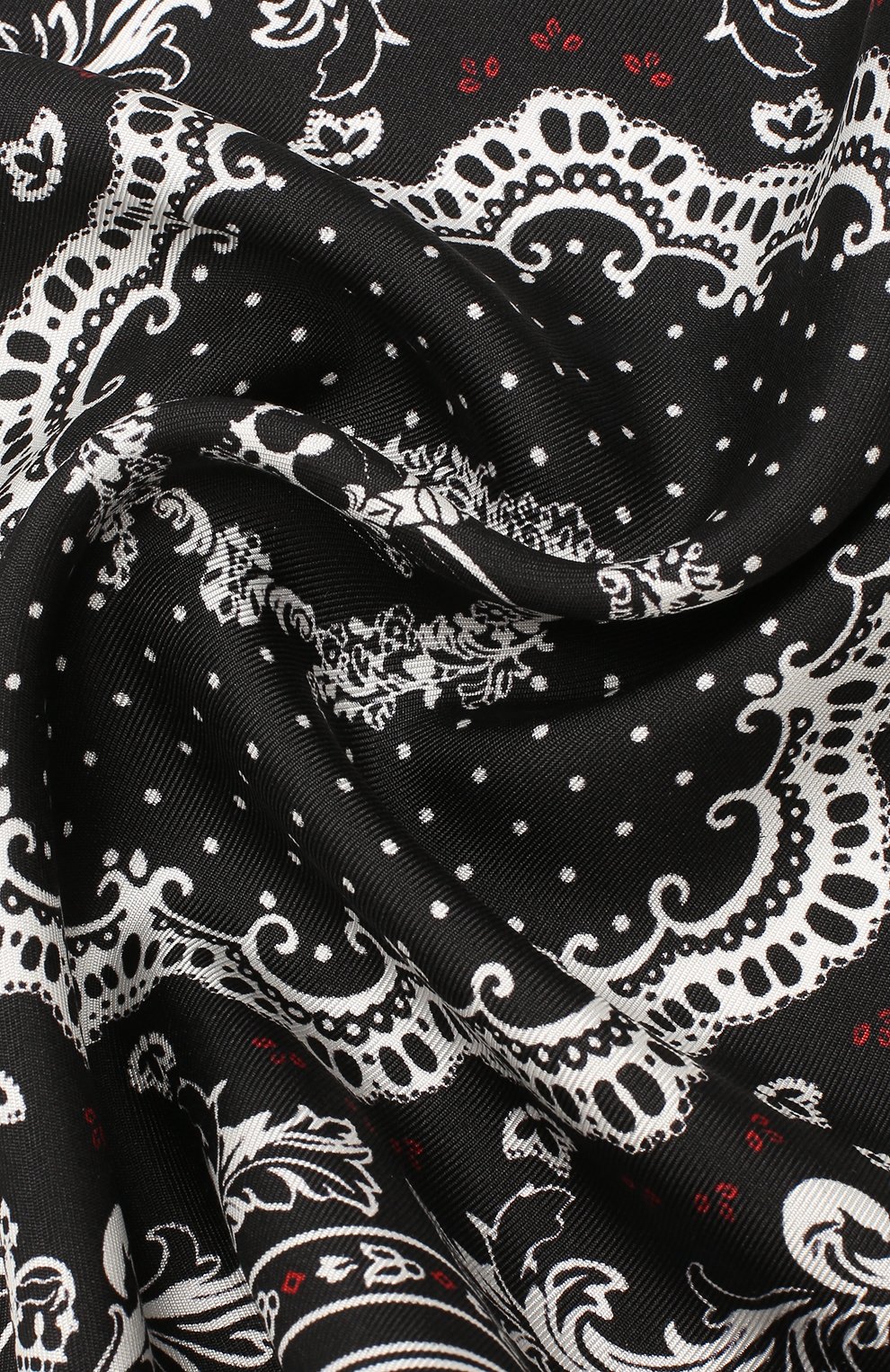 Шелковый платок DOLCE & GABBANA черно-белого цвета по цене 15600 руб., арт. GR412E/G0X56, фото 2 Шелковый платок DOLCE & GABBANA, арт. GR412E/G0X56, фото 2