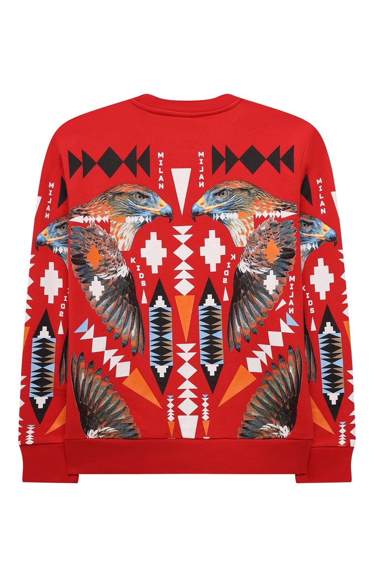 Детский хлопковый свитшот MARCELO BURLON KIDS OF MILAN красного цвета, арт. CBBA001F21FLE007 | Фото 2 (Материал внешний: Хлопок; Рукава: Длинные; Мальчики Кросс-КТ: Толстовка-одежда, Свитшот-одежда; Материал сплава: Проставлено; Драгоценные камни: Проставлено; Ростовка одежда: 10 - 11 лет | 140 - 146см, 12 лет | 152 см, 8 лет | 128 см)