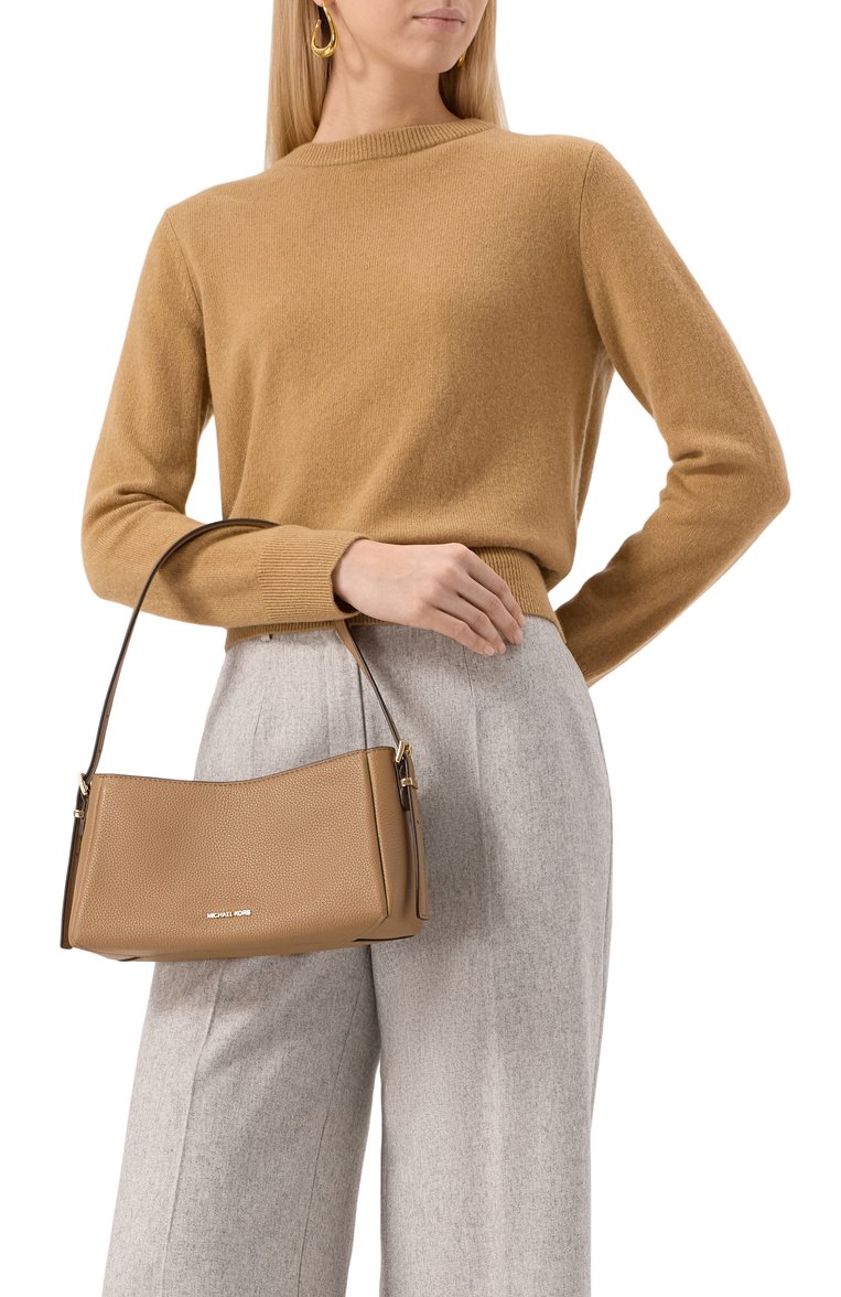 Женская сумка moore medium MICHAEL MICHAEL KORS бежевого цвета, арт. 32R5G90C6L | Фото 2 (Материал: Натуральная кожа; Материал сплава: Проставлено; Драгоценные камни: Проставлено; Размер: medium)