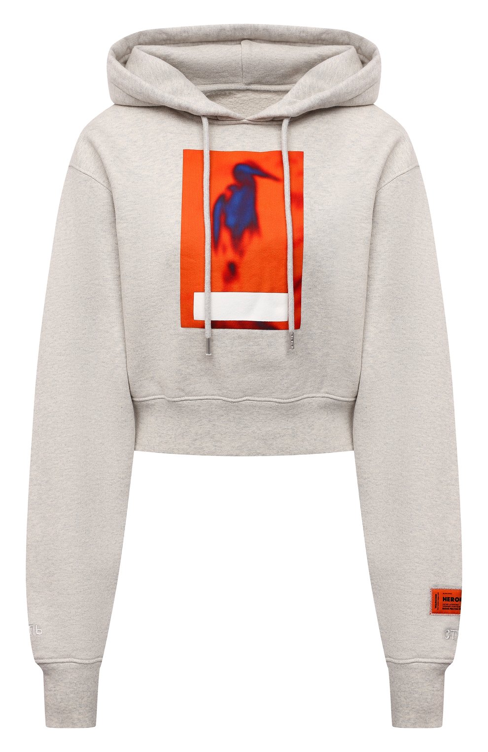 Хлопковое худи HERON PRESTON серого цвета по цене 44450 руб., арт. HWBB021F21JER0010822, фото 1 Хлопковое худи HERON PRESTON, арт. HWBB021F21JER0010822, фото 1
