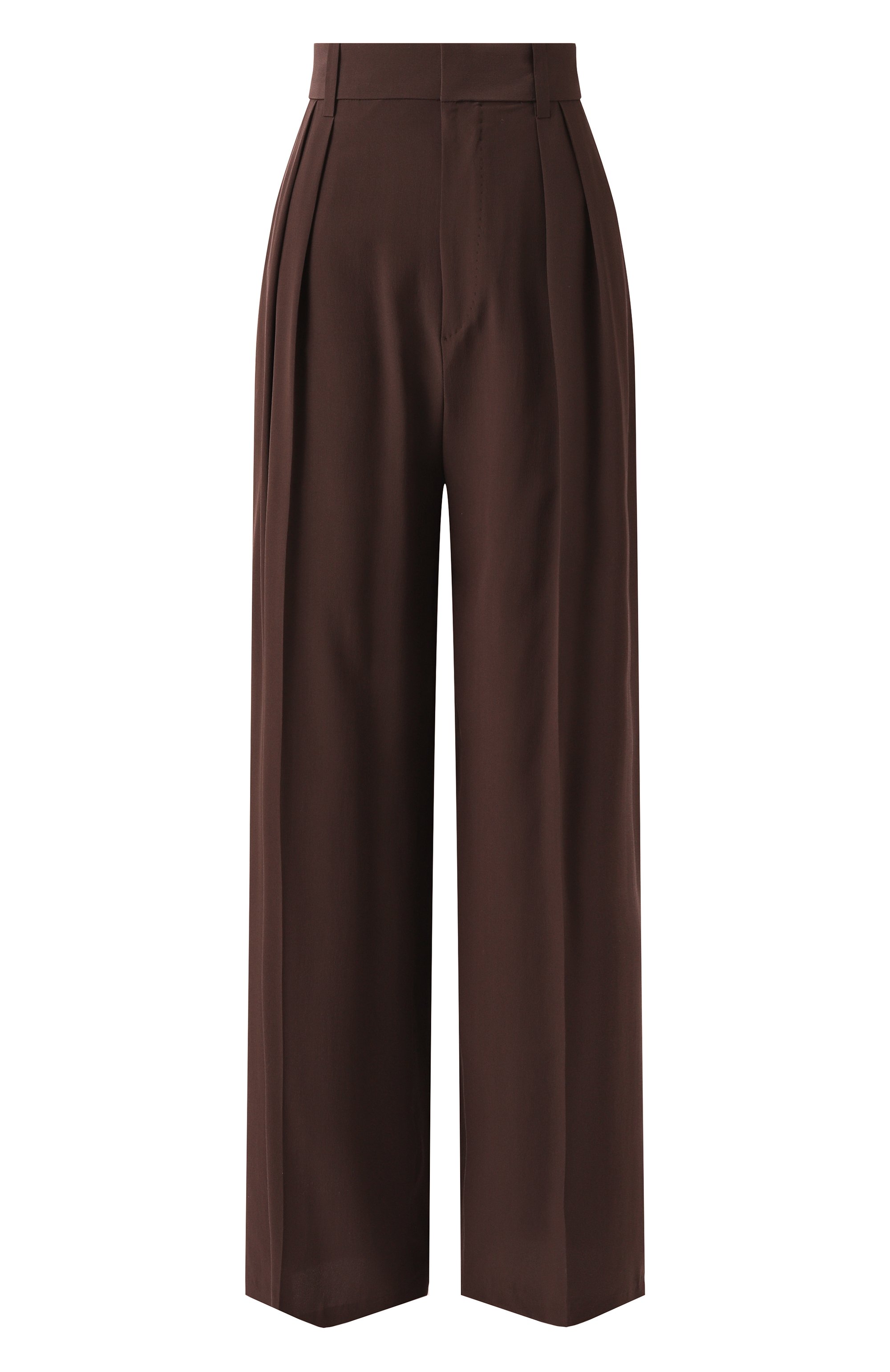 Шелковые брюки PETAR PETROV темно-коричневого цвета по цене 163000 руб., арт. S25P7, фото 1 Шелковые брюки PETAR PETROV, арт. S25P7, фото 1