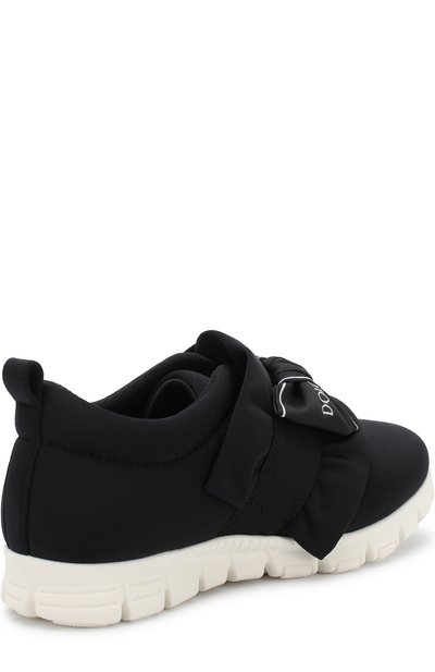 Текстильные кроссовки с эластичной вставкой и бантом DOLCE & GABBANA, арт. D10686/AN625/29-36, фото 3