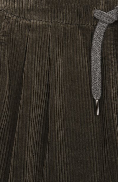 Вельветовые брюки BRUNELLO CUCINELLI хаки цвета по цене 51950 руб., арт. B280UP113B, фото 3 Вельветовые брюки BRUNELLO CUCINELLI, арт. B280UP113B, фото 3