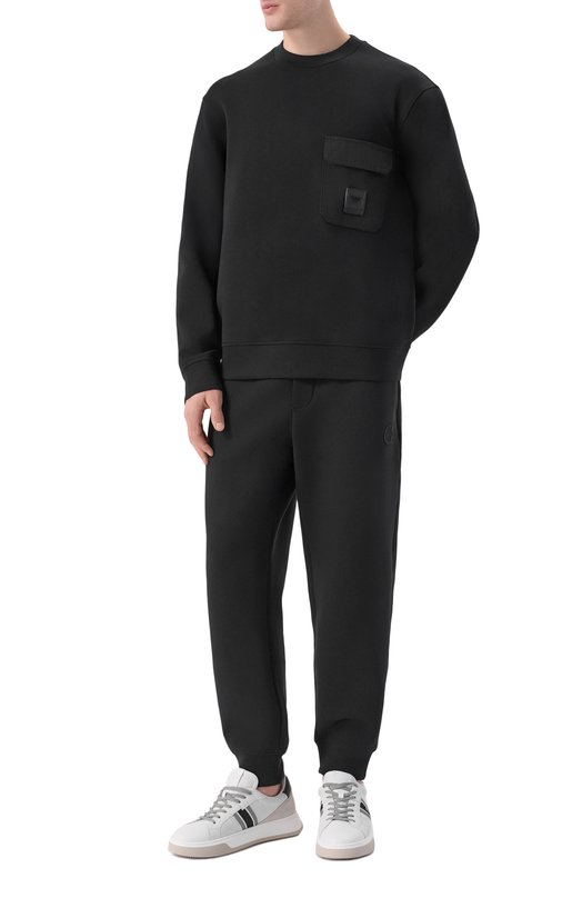 Хлопковый свитшот Emporio Armani EM002925/AF10013 Чёрный  EM002925/AF10013 Фото 2