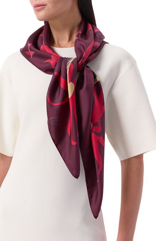 Шелковый платок Petitjean Paris 17C23 Бордовый  17C23 Фото 2
