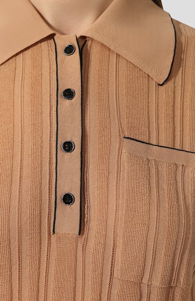 Хлопковое поло ACNE STUDIOS коричневого цвета по цене 24600 руб., арт. A60071, фото 5 Хлопковое поло ACNE STUDIOS, арт. A60071, фото 5