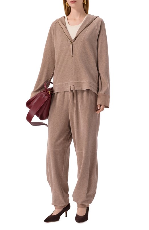 Худи из хлопка и кашемира Giorgio Armani GW002418/AF19786 Бежевый  GW002418/AF19786 Фото 2