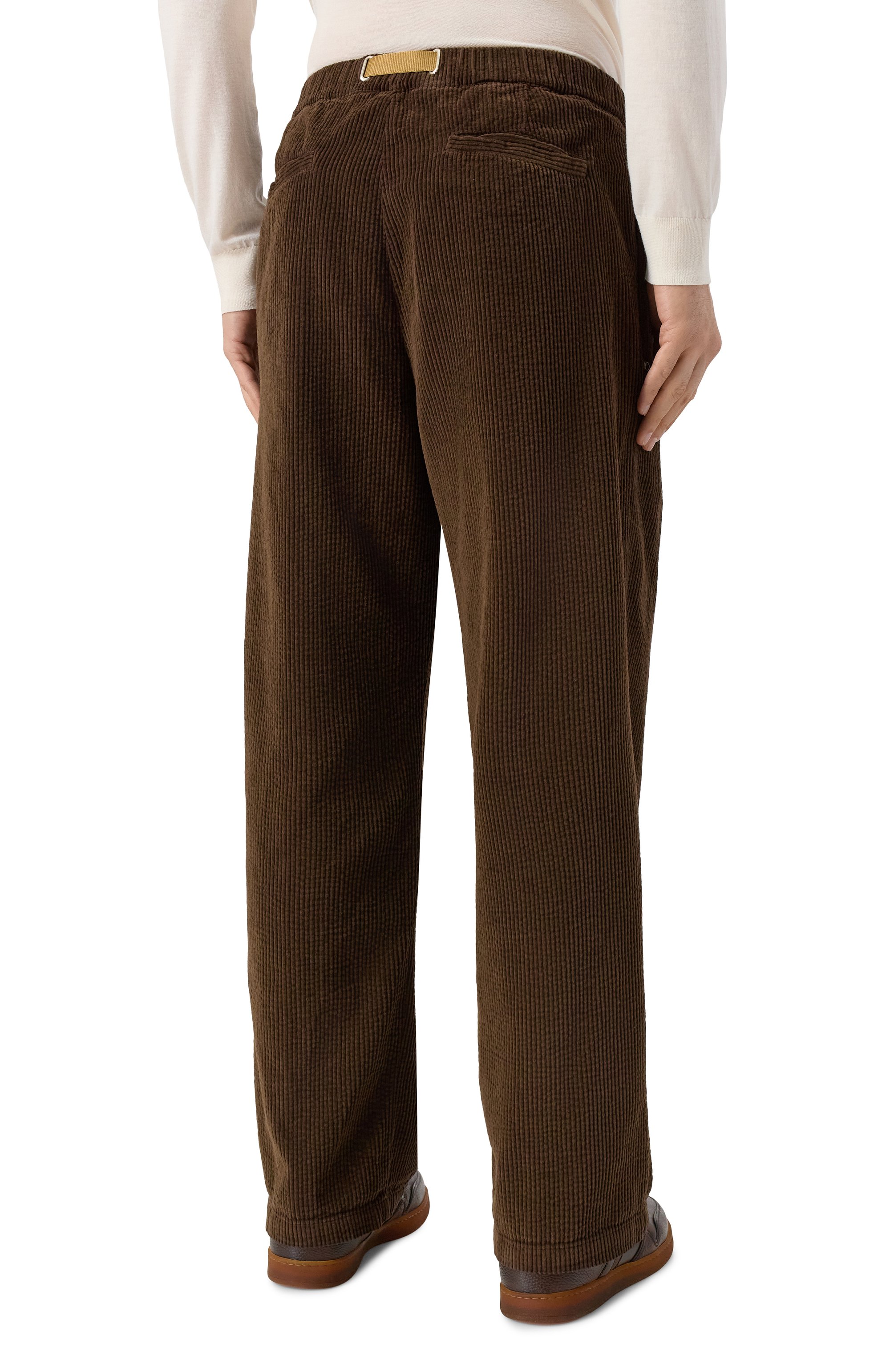 Вельветовые брюки WHITE SAND темно-коричневого цвета по цене 29950 руб., арт. 25WSU90/317, фото 4 Вельветовые брюки WHITE SAND, арт. 25WSU90/317, фото 4