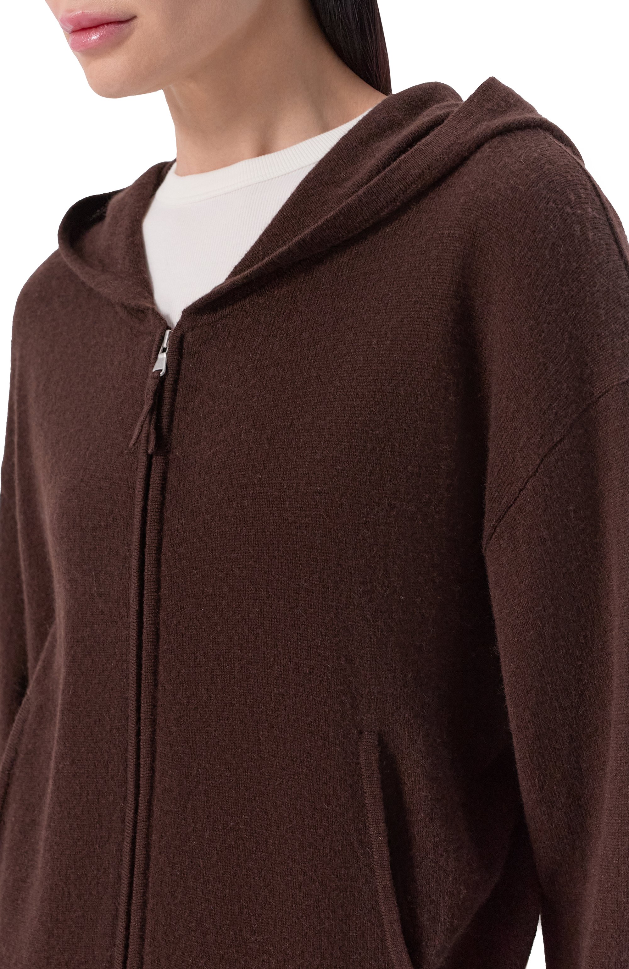 Кардиган из шерсти и кашемира ALLUDE темно-коричневого цвета по цене 62100 руб., арт. 255/17700, фото 5 Кардиган из шерсти и кашемира ALLUDE, арт. 255/17700, фото 5