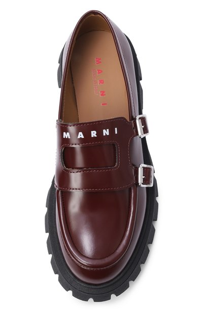 Кожаные лоферы MARNI бордового цвета по цене 28450 руб., арт. 83826/VAR2, фото 4 Кожаные лоферы MARNI, арт. 83826/VAR2, фото 4