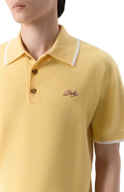 Шерстяное поло DROLE DE MONSIEUR желтого цвета по цене 35700 руб., арт. J-P0194-W0007-LYL, фото 5 Шерстяное поло DROLE DE MONSIEUR, арт. J-P0194-W0007-LYL, фото 5