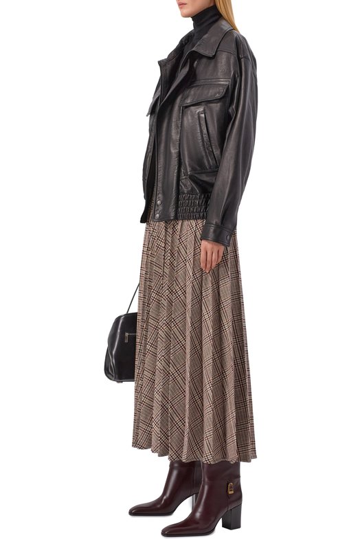 Кожаные сапоги Julia 70 Saint Laurent 818207/AAEHR Бордовый  818207/AAEHR Фото 3