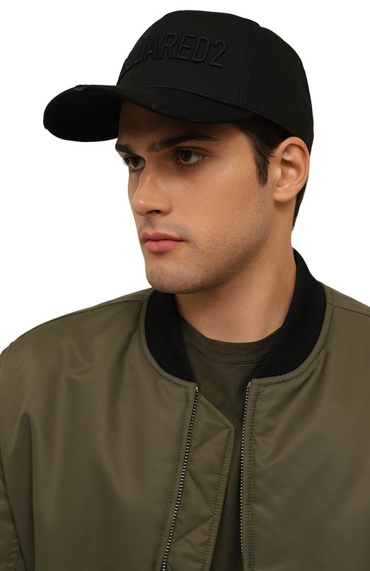 Хлопковая бейсболка Dsquared2 BCM0660/05C00001 Чёрный  BCM0660/05C00001 Фото 2