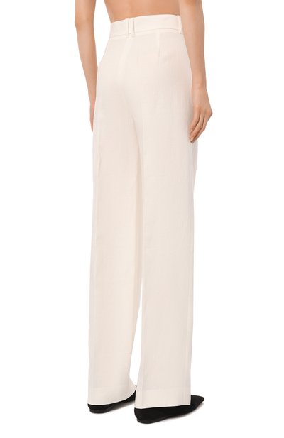 Льняные брюки THE ROW молочного цвета по цене 142500 руб., арт. 7768W2929, фото 4 Льняные брюки THE ROW, арт. 7768W2929, фото 4