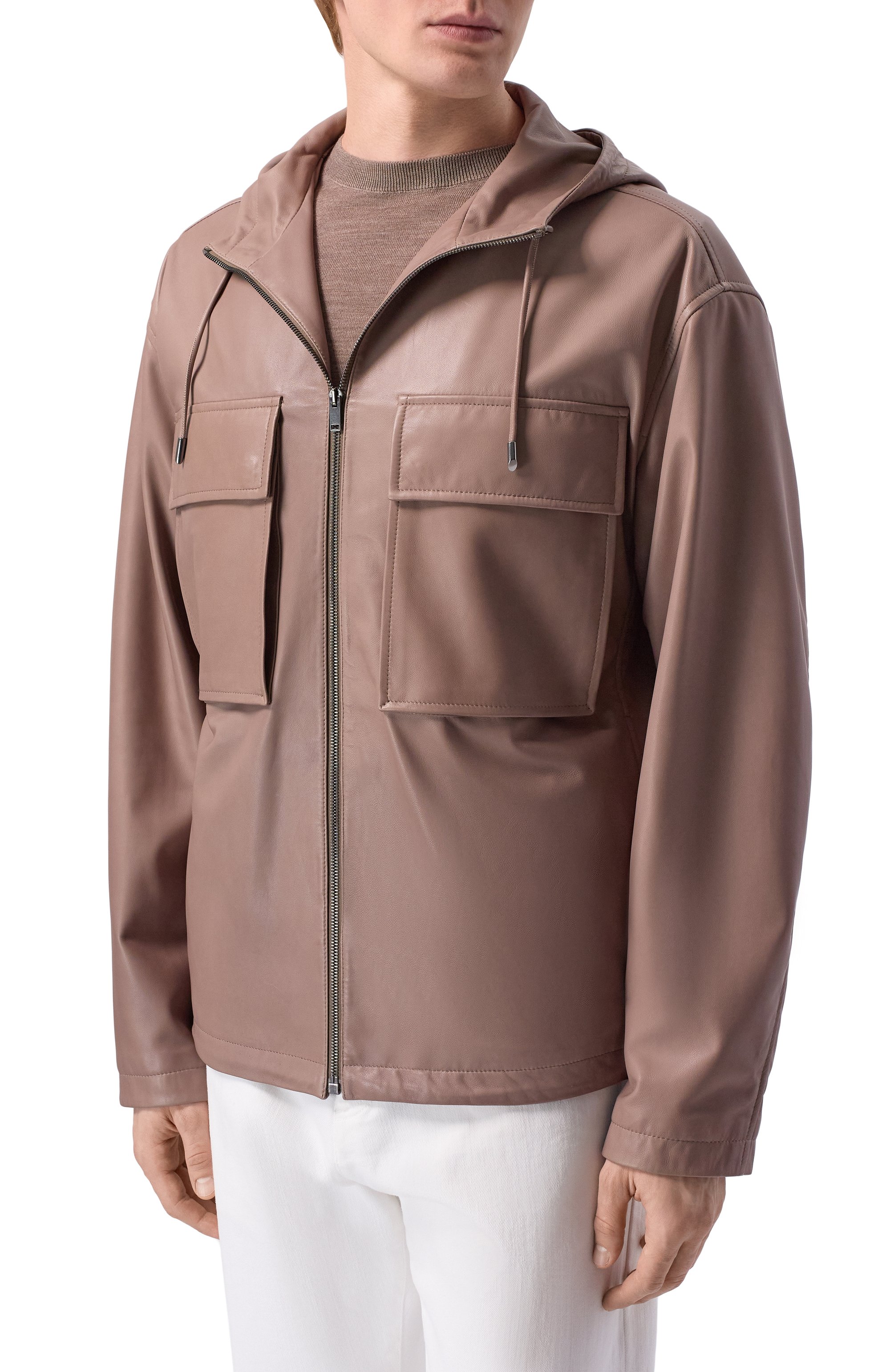 Кожаная куртка MVST, арт. M26.2PM.L011/L011 NAPPA CREAM, фото 3