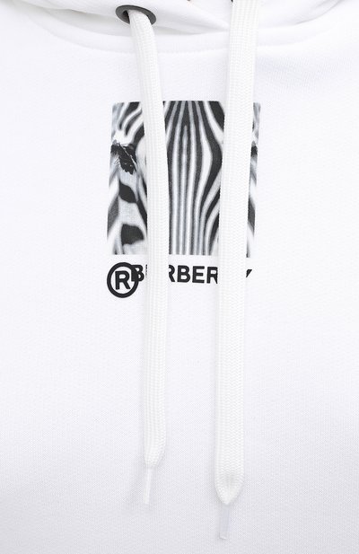 Хлопковое худи BURBERRY белого цвета по цене 96550 руб., арт. 8030769, фото 5 Хлопковое худи BURBERRY, арт. 8030769, фото 5