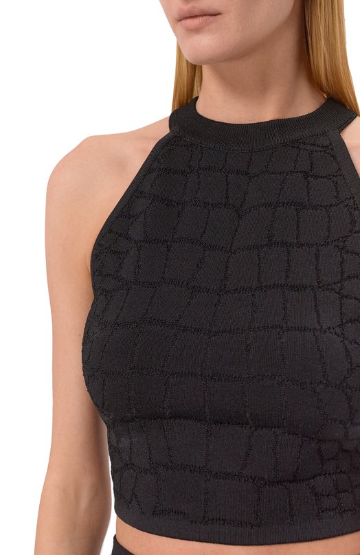 Топ из вискозы Balmain FF0AB027/KJ14 Чёрный  FF0AB027/KJ14 Фото 5