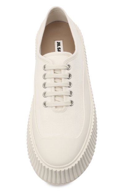 Текстильные кеды JIL SANDER белого цвета по цене 62350 руб., арт. JS36072A-13066, фото 5 Текстильные кеды JIL SANDER, арт. JS36072A-13066, фото 5